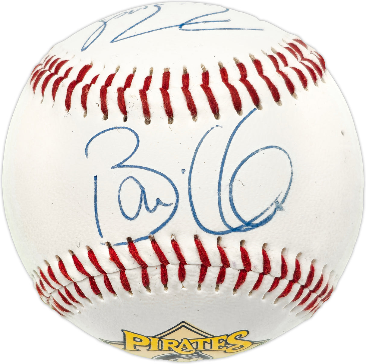 Barry Bonds & Bobby Bonilla Autographed Official Pirates Souvenir Baseball Pittsburgh Pirates Beckett BAS #AE02120