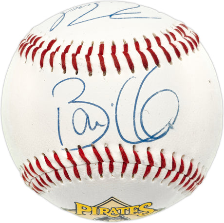 Barry Bonds & Bobby Bonilla Autographed Official Pirates Souvenir Baseball Pittsburgh Pirates Beckett BAS #AE02120