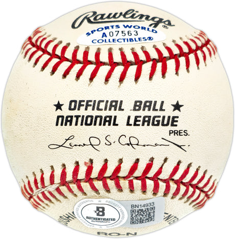 Fergie Jenkins Autographed Official NL Baseball Chicago Cubs "284 Wins" Beckett BAS QR #BN14933