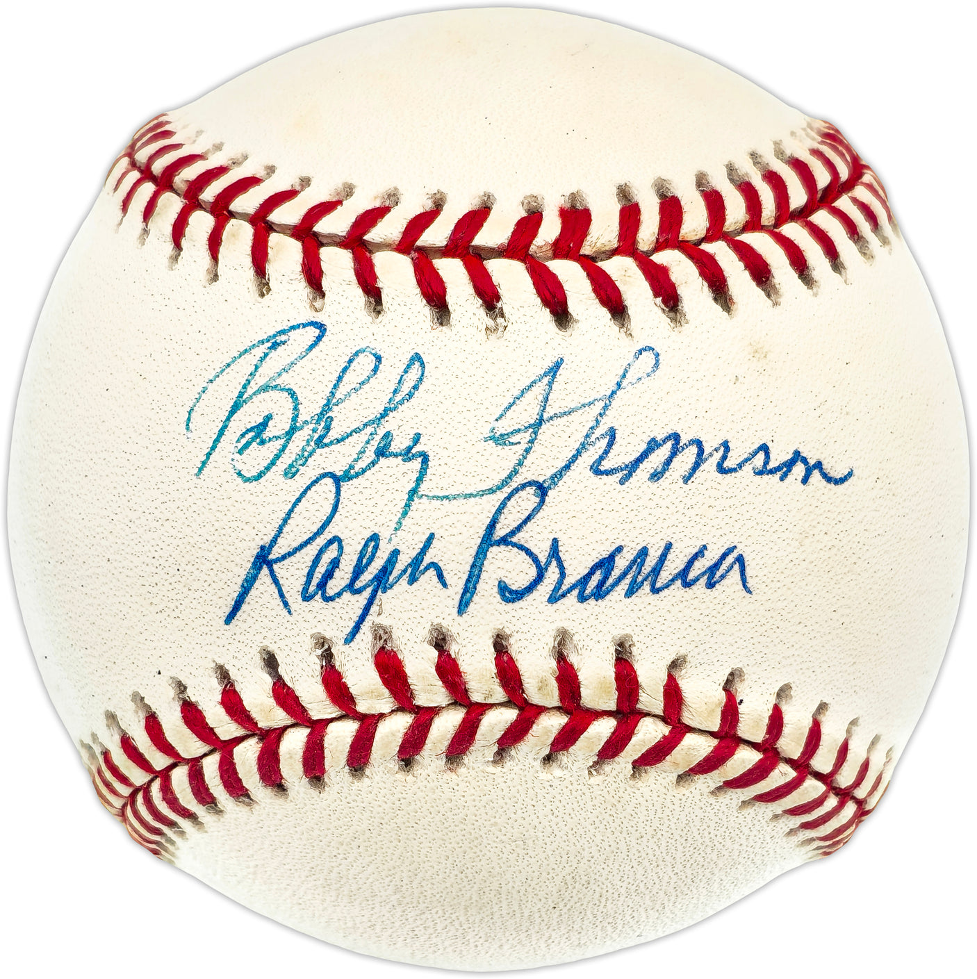 Bobby Thomson & Ralph Branca Autographed Official NL Baseball Beckett BAS QR #BN14938