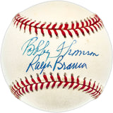 Bobby Thomson & Ralph Branca Autographed Official NL Baseball Beckett BAS QR #BN14938