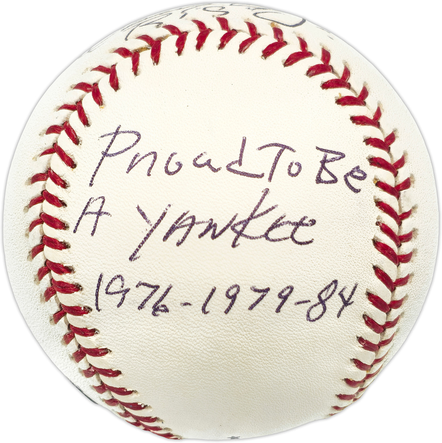 Oscar Gamble Autographed Official MLB Baseball New York Yankees Big "O" Proud to be a Yankee 1976-1979-1984 Beckett BAS QR #BN14943