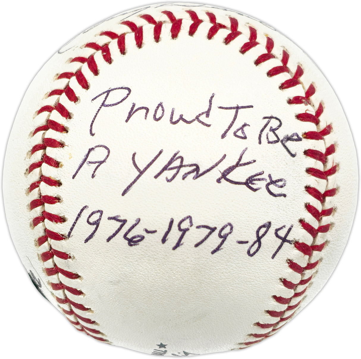 Oscar Gamble Autographed Official MLB Baseball New York Yankees Big "O" Proud to be a Yankee 1976-1979-1984 Beckett BAS QR #BN14944