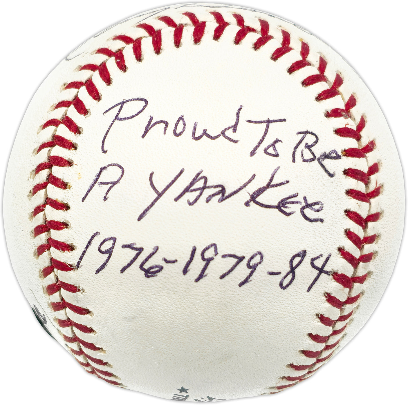 Oscar Gamble Autographed Official MLB Baseball New York Yankees Big "O" Proud to be a Yankee 1976-1979-1984 Beckett BAS QR #BN14944