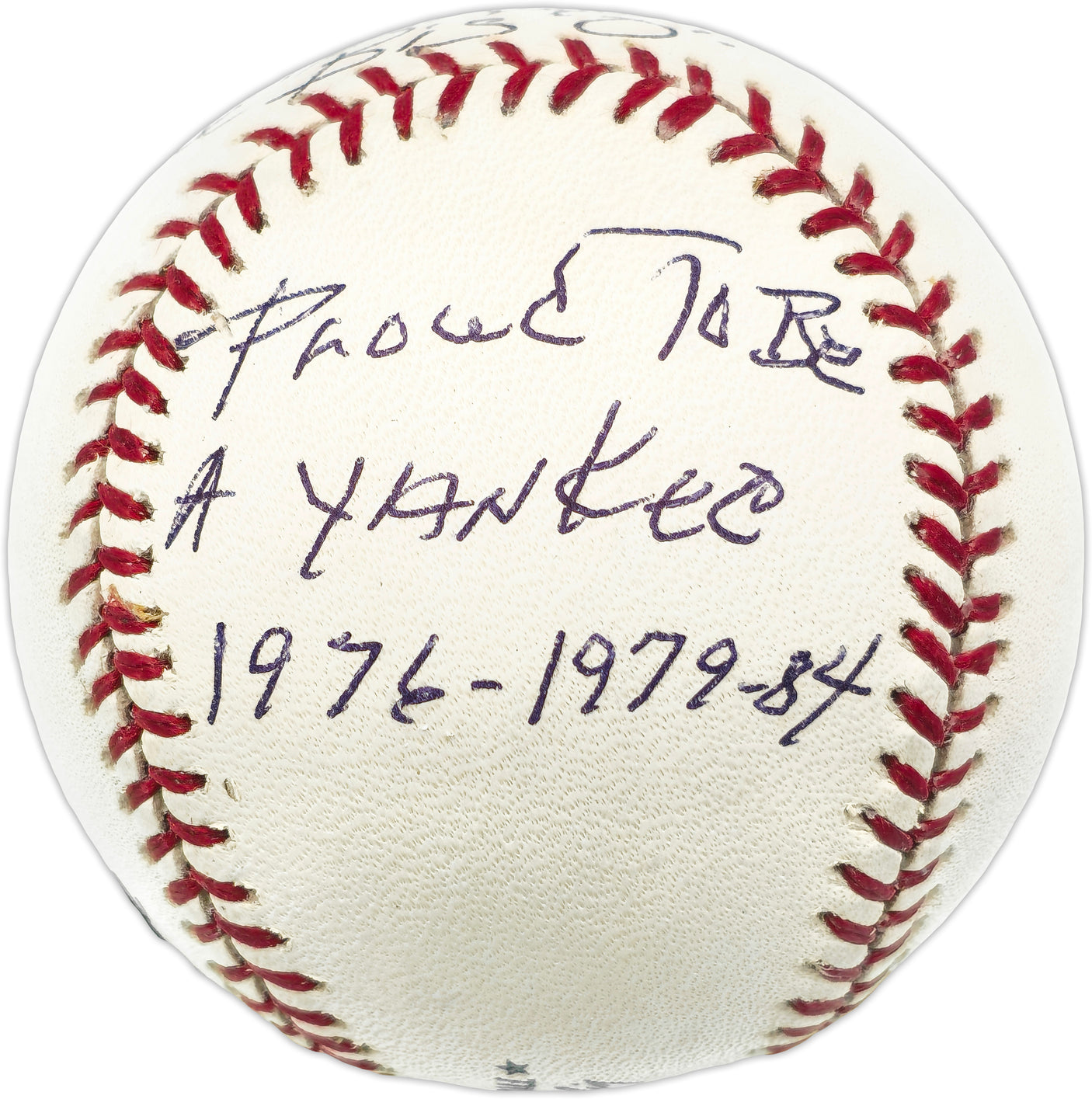 Oscar Gamble Autographed Official MLB Baseball New York Yankees Big "O" Proud to be a Yankee 1976-1979-1984 Beckett BAS QR #BN14945