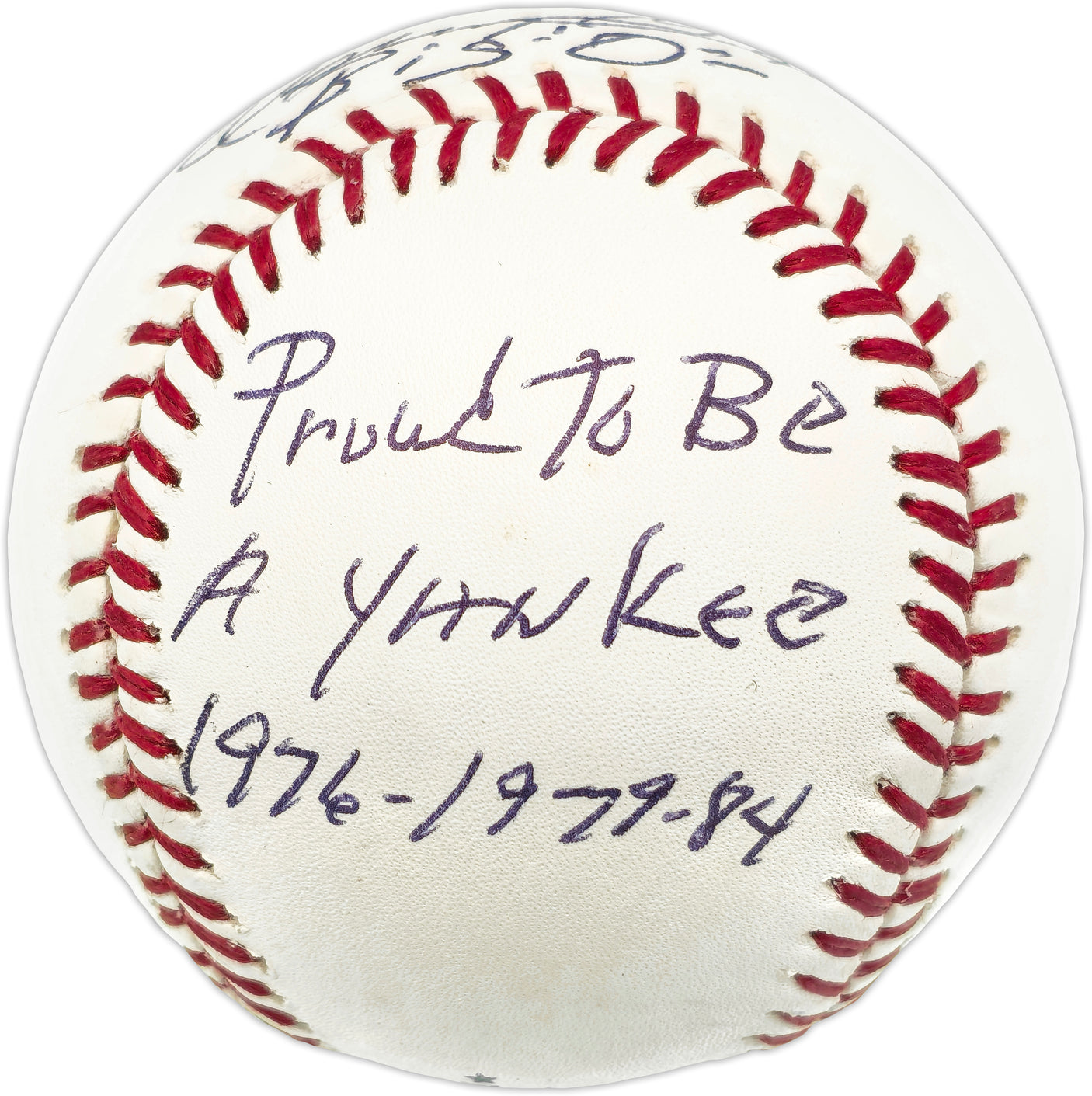 Oscar Gamble Autographed Official MLB Baseball New York Yankees Big "O" Proud to be a Yankee 1976-1979-1984 Beckett BAS QR #BN14946