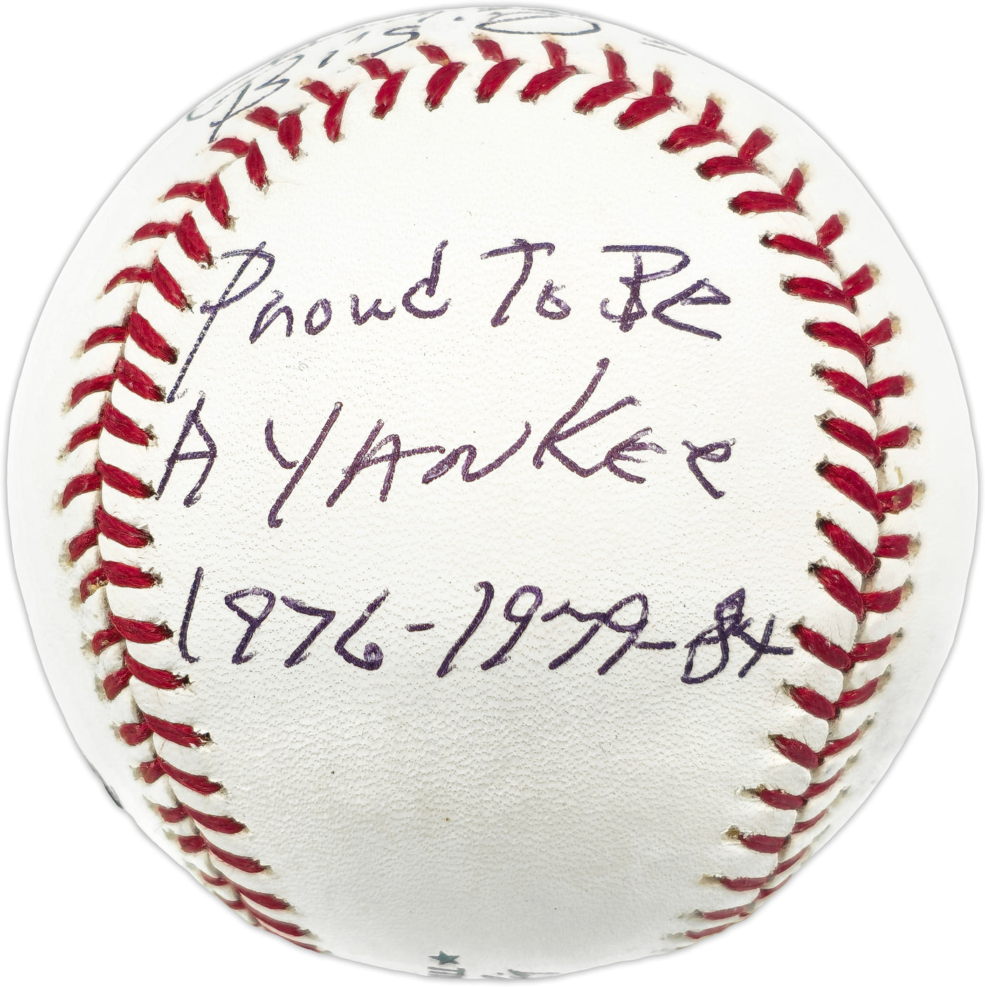 Oscar Gamble Autographed Official MLB Baseball New York Yankees Big "O" Proud to be a Yankee 1976-1979-1984 Beckett BAS QR #BN14947