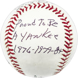 Oscar Gamble Autographed Official MLB Baseball New York Yankees Big "O" Proud to be a Yankee 1976-1979-1984 Beckett BAS QR #BN14947