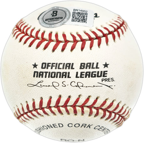 Jesse Orosco Autographed Official NL Baseball New York Mets "1986 WS Champs" Beckett BAS QR #BN14952