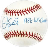 Doug Sisk Autographed Official NL Baseball New York Mets "1986 WS Champs" Beckett BAS QR #BN14957