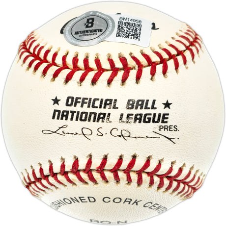 Bobby Ojeda Autographed Official NL Baseball New York Mets "1986 WS Champs" Beckett BAS QR #BN14958