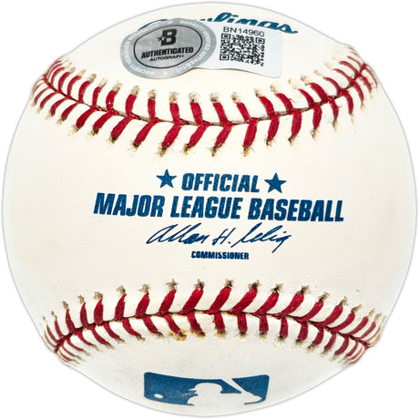 Davey Johnson Autographed Official MLB Baseball New York Mets "Mgr. 86 WS Champs" Beckett BAS QR #BN14960