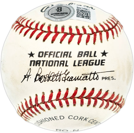 Rick Aguilera Autographed Official NL Baseball New York Mets Beckett BAS QR #BN14961