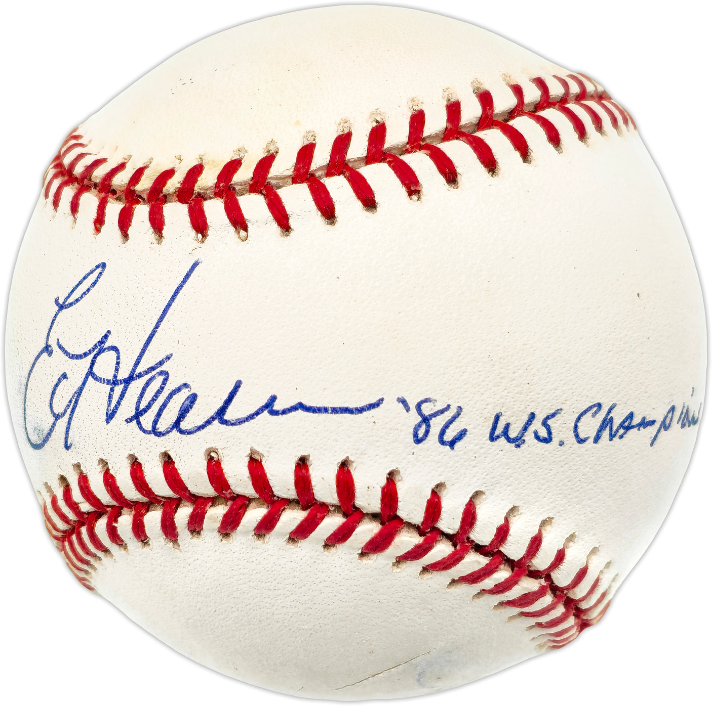 Ed Hearn Autographed Official NL Baseball New York Mets "86 WS Champs" Beckett BAS QR #BN14962