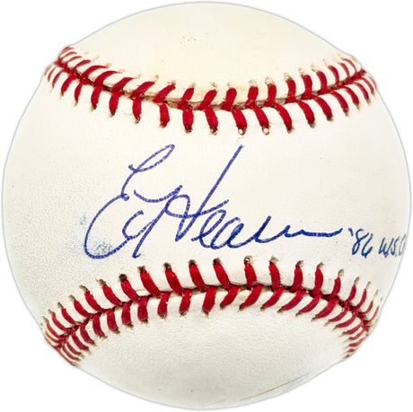 Ed Hearn Autographed Official NL Baseball New York Mets "86 WS Champs" Beckett BAS QR #BN14962