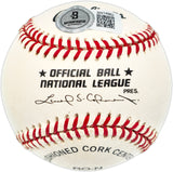 Ed Hearn Autographed Official NL Baseball New York Mets "86 WS Champs" Beckett BAS QR #BN14962