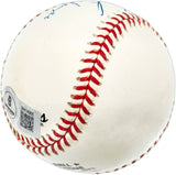 Terry Leach Autographed Official NL Baseball New York Mets "1986 World Series Champs" Beckett BAS QR #BN14965