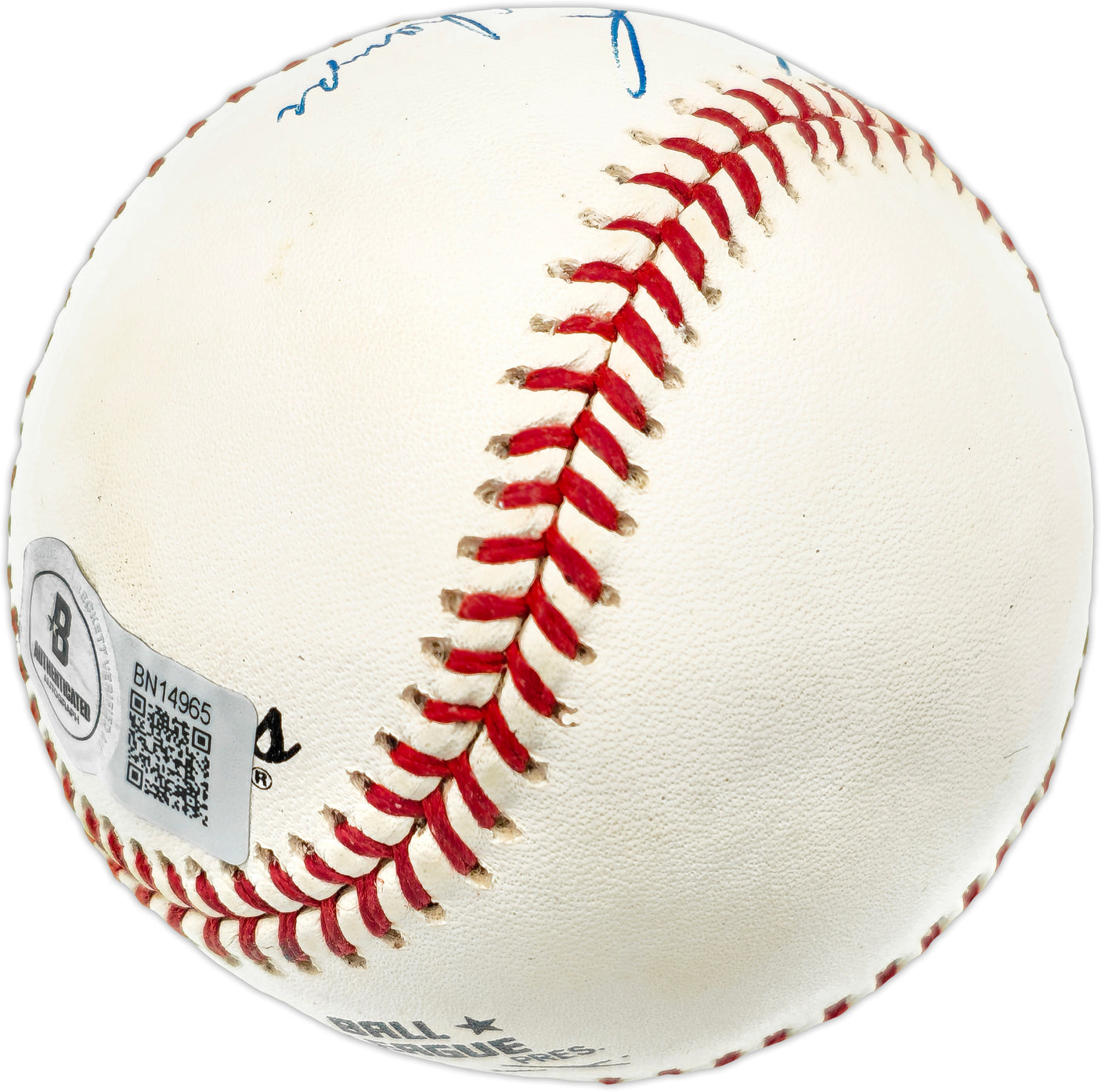 Terry Leach Autographed Official NL Baseball New York Mets "1986 World Series Champs" Beckett BAS QR #BN14965