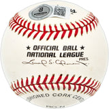 Dave Magadan Autographed Official NL Baseball New York Mets "1986 WS Champs" Beckett BAS QR #BN14968