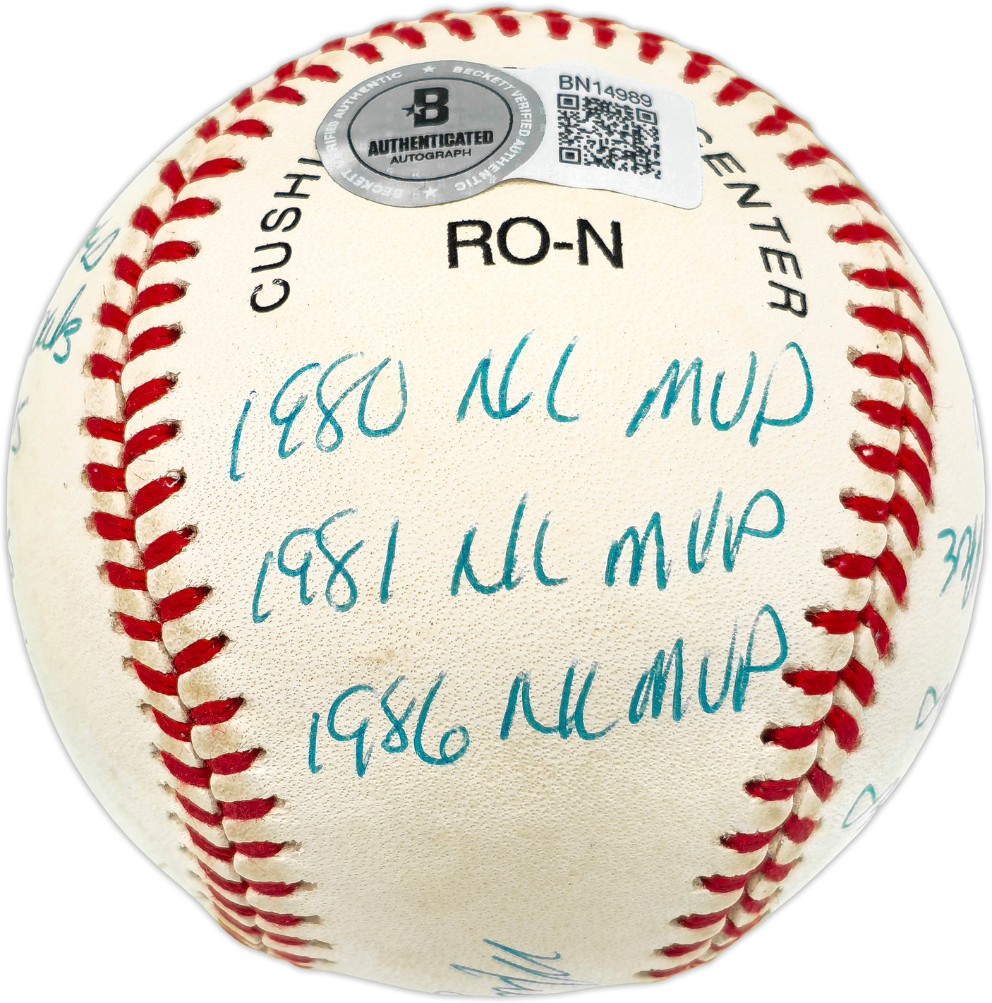 Mike Schmidt Autographed Official NL Baseball Philadelphia Phillies Statball With 16 Stats Beckett BAS #BN14989