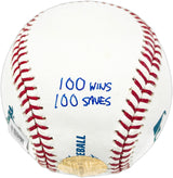 Ron Reed Autographed Official MLB Baseball Philadelphia Phillies "1980 Phillies World Champs 100 wins 100 saves" Beckett BAS QR #BN14991
