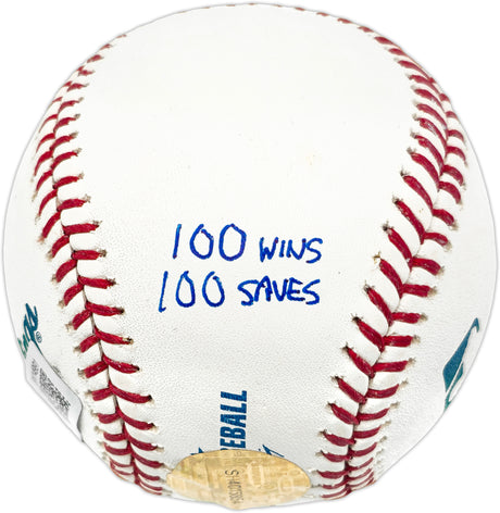 Ron Reed Autographed Official MLB Baseball Philadelphia Phillies "1980 Phillies World Champs 100 wins 100 saves" Beckett BAS QR #BN14991
