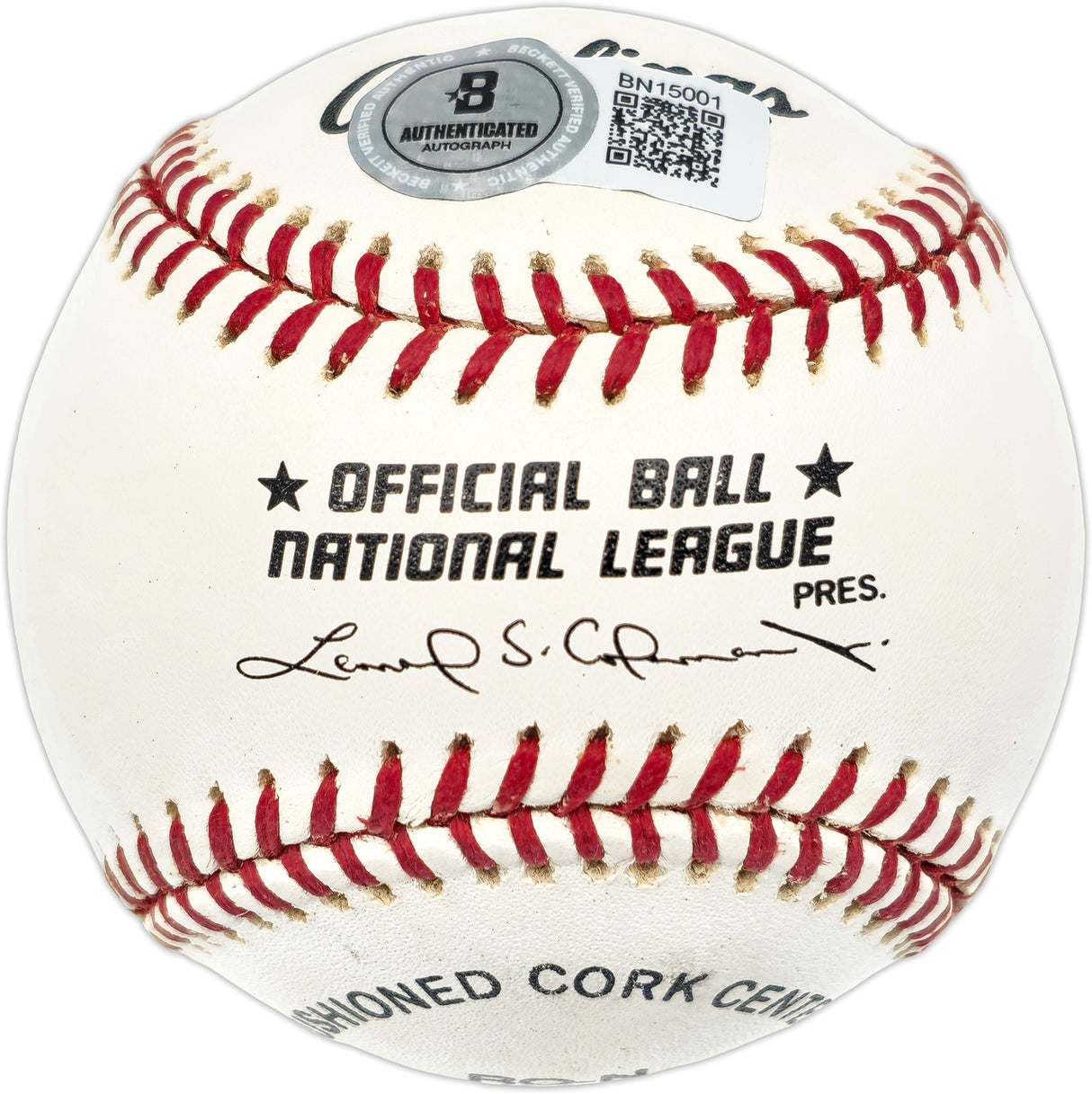Willie McCovey Autographed Official NL Baseball San Francisco Giants Beckett BAS QR #BN15001