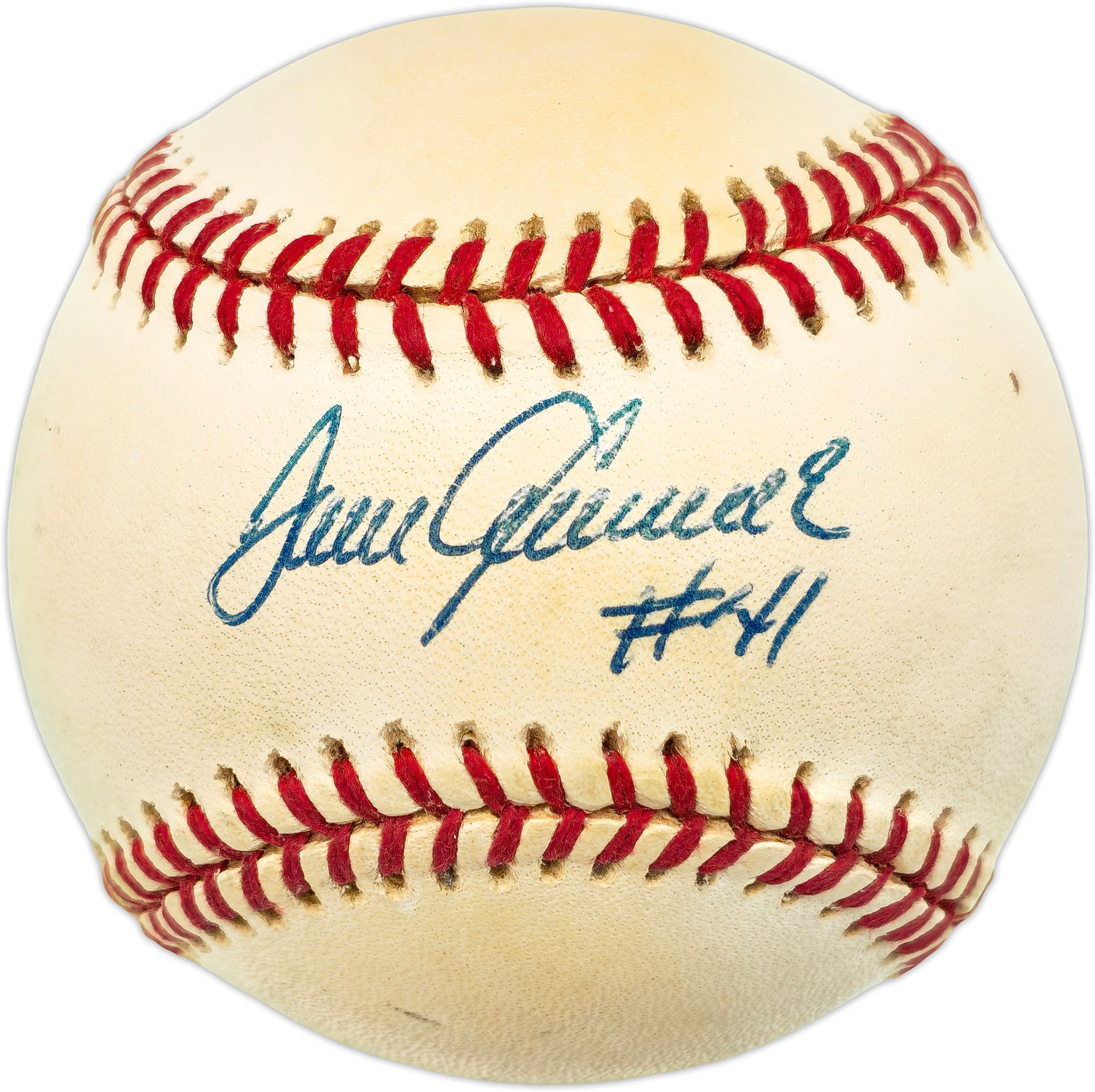Tom Seaver Autographed Official NL Baseball New York Mets, Cincinnati Reds "#41" Beckett BAS QR #BN15023