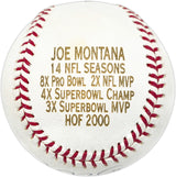 Joe Montana Autographed Official Stat Logo MLB Baseball San Francisco 49ers #64/500 PSA/DNA #3A66157