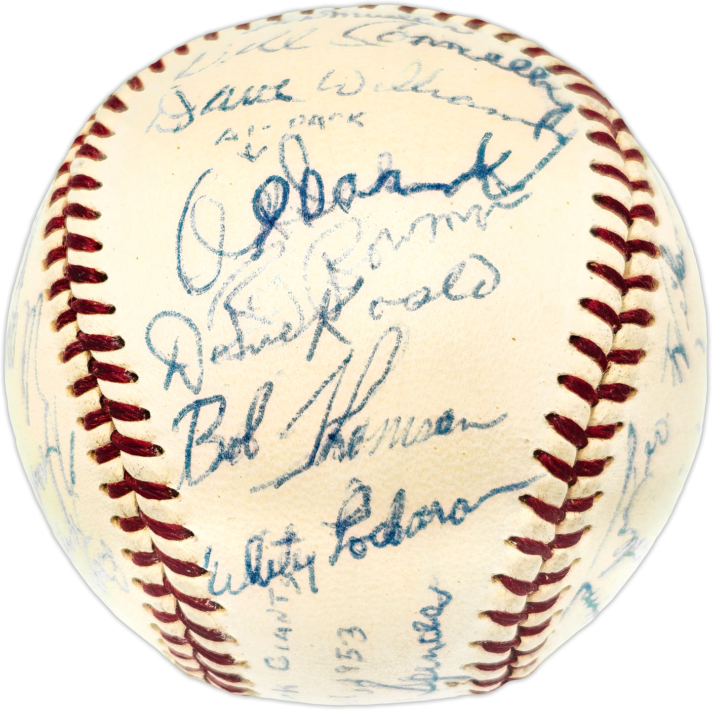 1953 New York Giants Autographed Official Giles NL Baseball With 29 Signatures SKU #237409