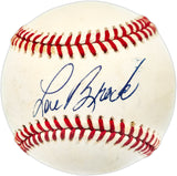 Lou Brock Autographed Official NL Baseball St. Louis Cardinals JSA #A13270