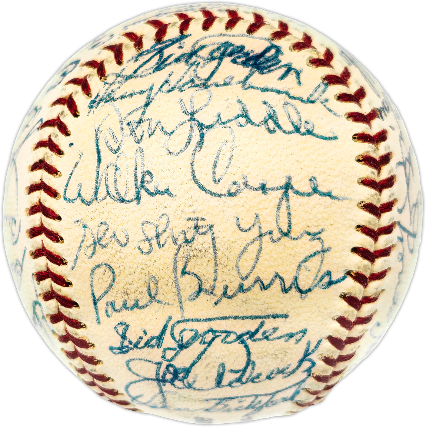 1953 Milwaukee Braves Autographed Official Giles NL Baseball SKU #237414