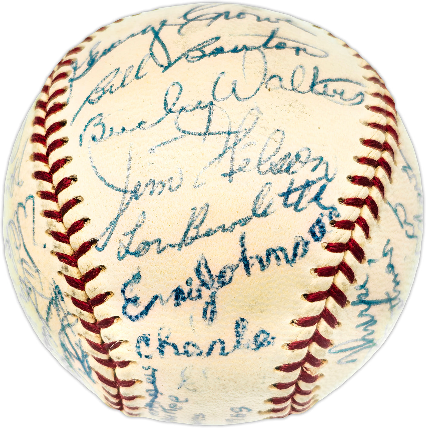 1953 Milwaukee Braves Autographed Official Giles NL Baseball SKU #237414