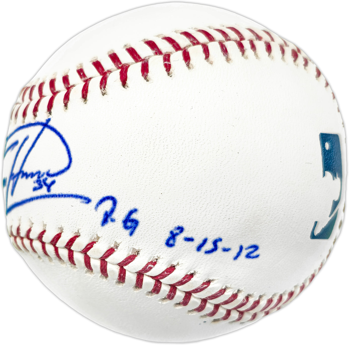 Felix Hernandez Autographed Official MLB Baseball Seattle Mariners "P.G. 8-15-12" PSA/DNA #4A52879