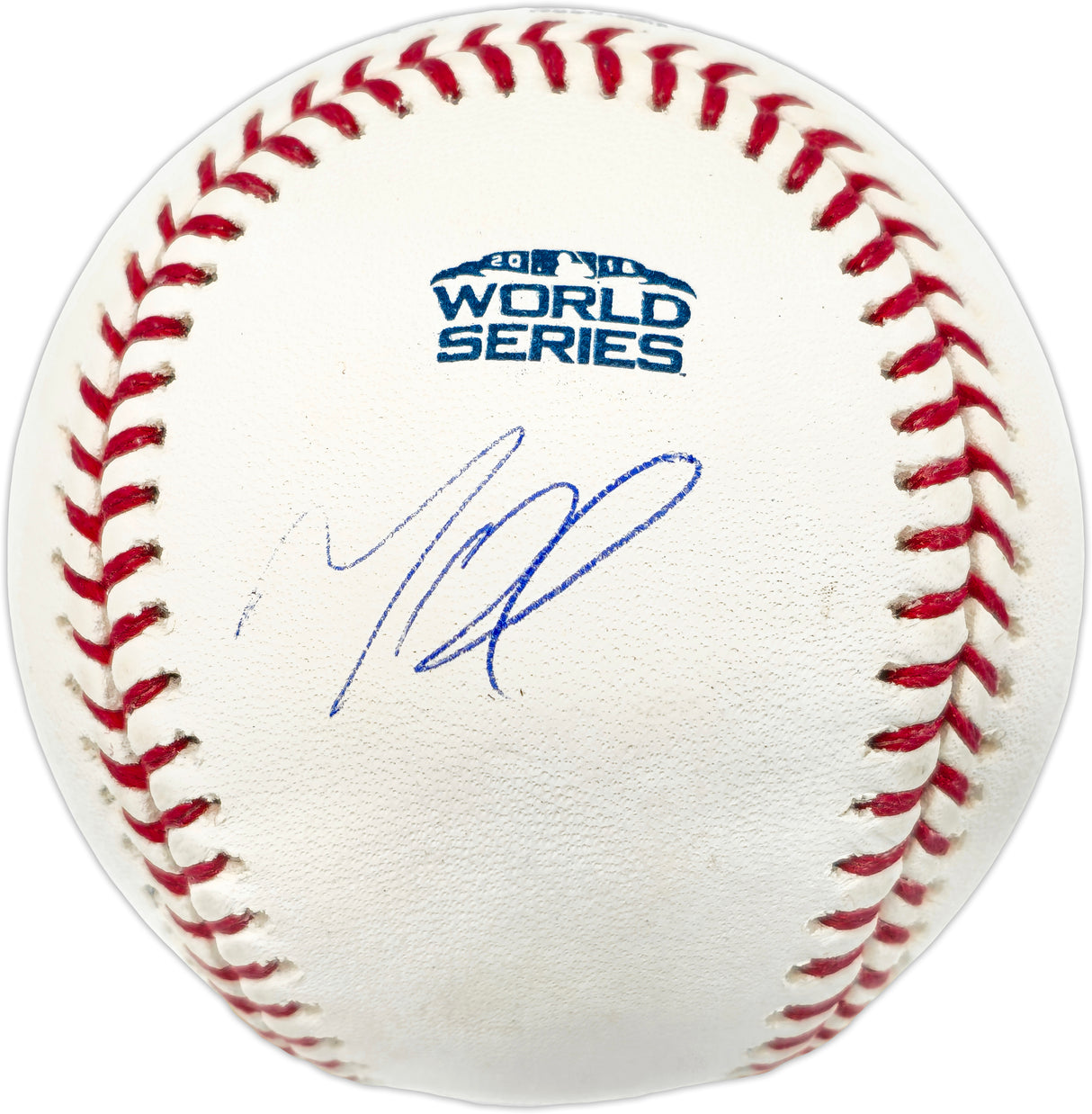 Mookie Betts Autographed Official 2018 World Series Logo Baseball Boston Red Sox & Los Angeles Dodgers Beckett BAS QR #BJ56053