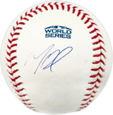 Mookie Betts Autographed Official 2018 World Series Logo Baseball Boston Red Sox & Los Angeles Dodgers Beckett BAS QR #BJ56053