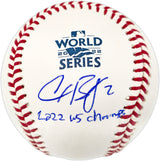 Alex Bregman Autographed Official 2022 World Series Logo Baseball Houston Astros "2022 WS Champs" Beckett BAS Witness #W739060