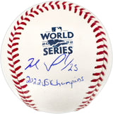 Michael Brantley Autographed Official 2022 World Series Logo Baseball Houston Astros "2022 WS Champions" Beckett BAS Witness #W722649