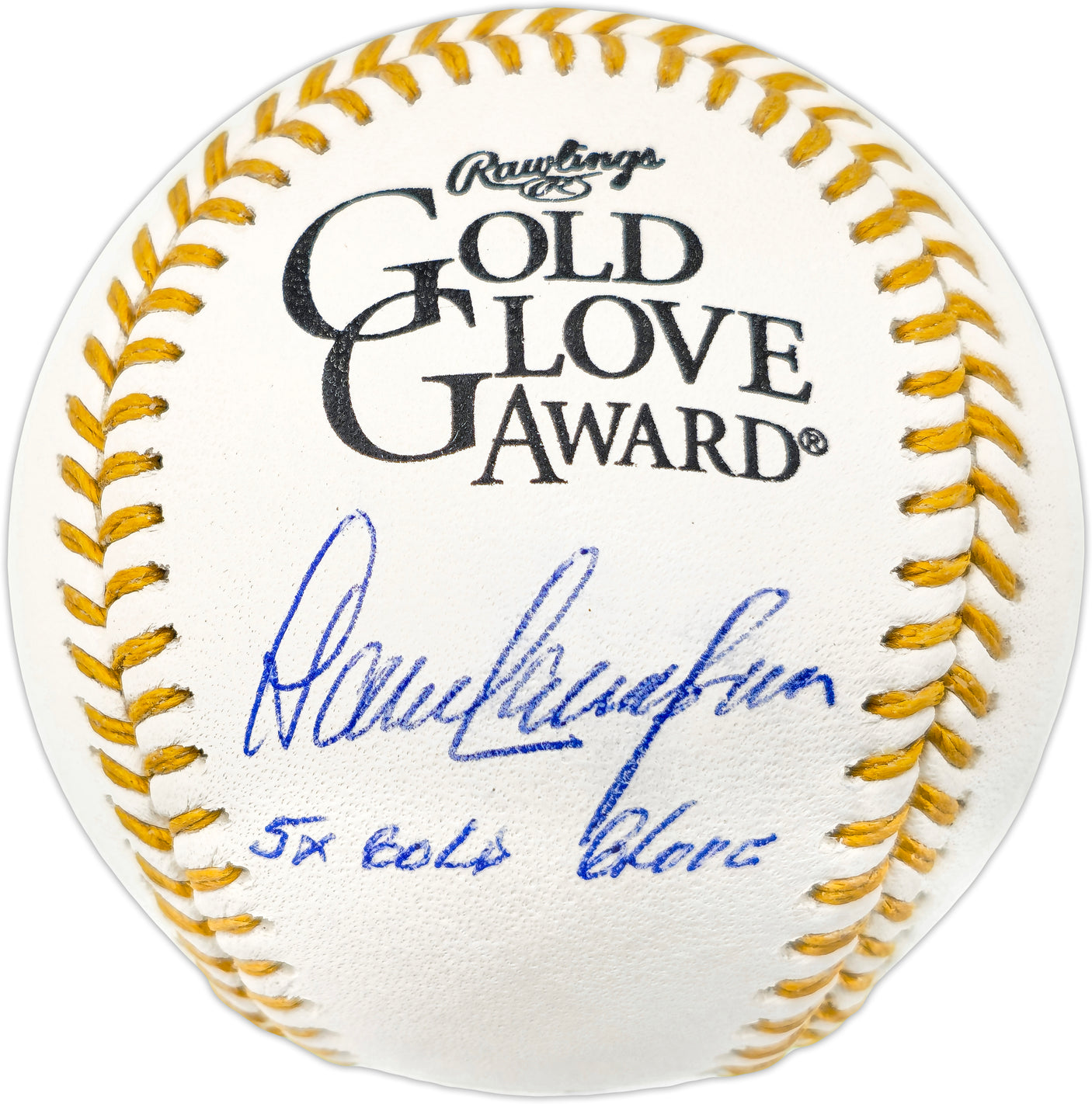 Dave Concepcion Autographed Official Gold Glove Award Logo Baseball Cincinnati Reds "5X Gold Glove" Beckett BAS Witness #W529063