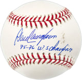 Dave Concepcion Autographed Official MLB Baseball Cincinnati Reds "75-76 World Series Champions" Beckett BAS Witness #W529289