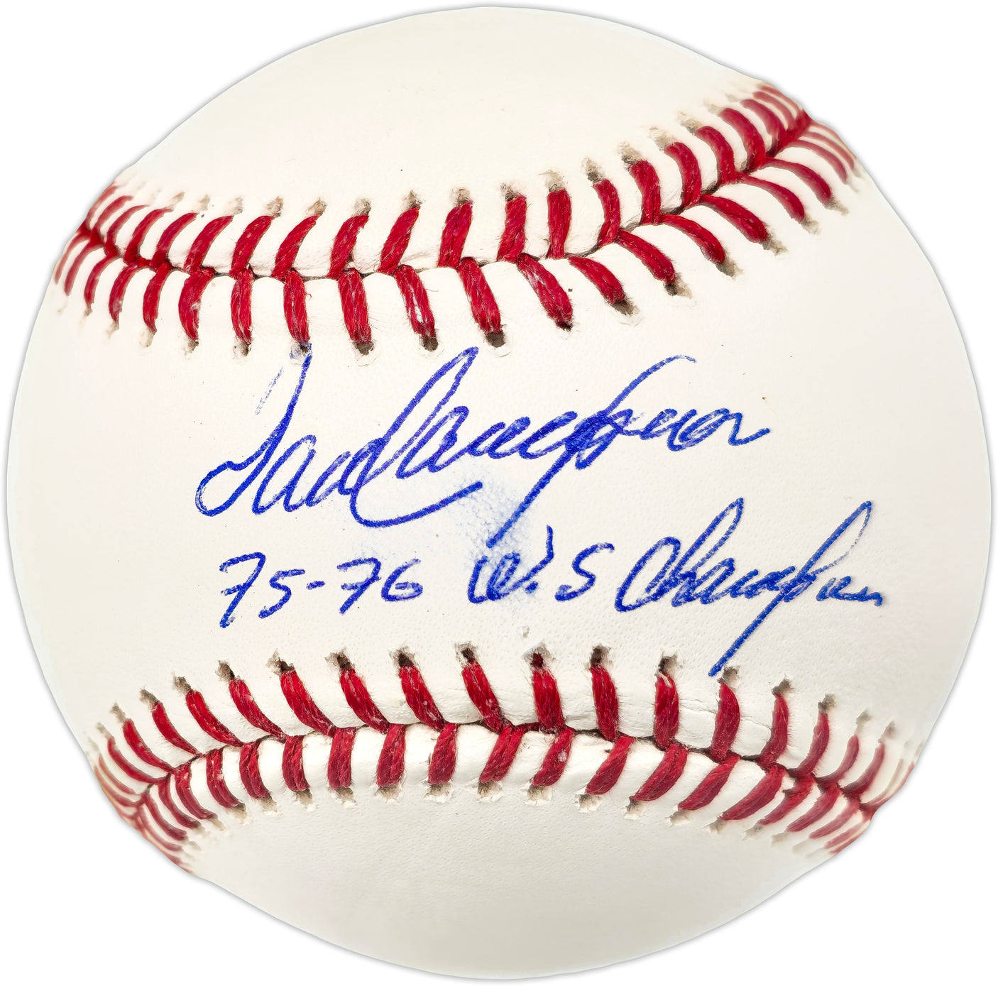 Dave Concepcion Autographed Official MLB Baseball Cincinnati Reds "75-76 World Series Champions" (Smudged) Beckett BAS Witness #W529336