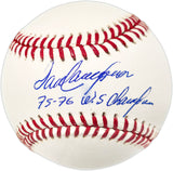 Dave Concepcion Autographed Official MLB Baseball Cincinnati Reds "75-76 World Series Champions" (Smudged) Beckett BAS Witness #W529336