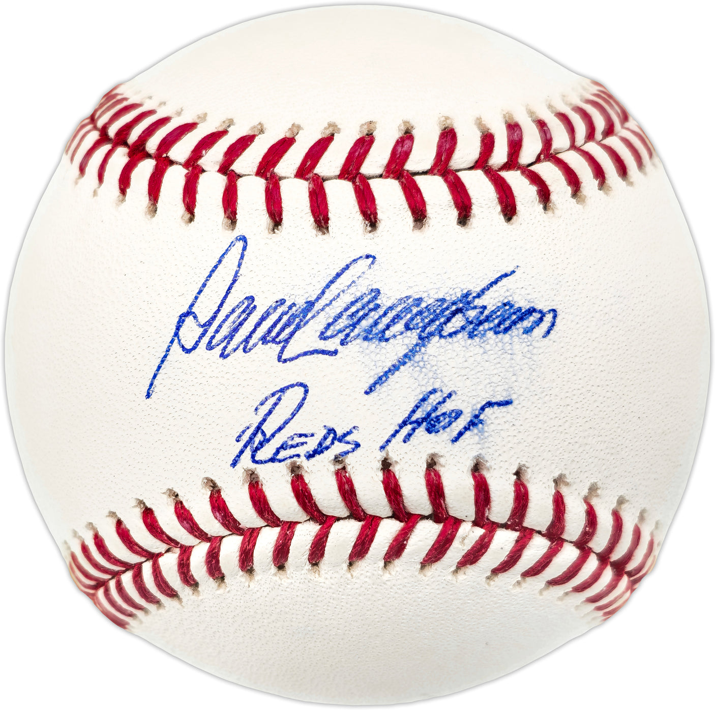 Dave Concepcion Autographed Official MLB Baseball Cincinnati Reds "Reds HOF" (Smudged) Beckett BAS Witness #W529094