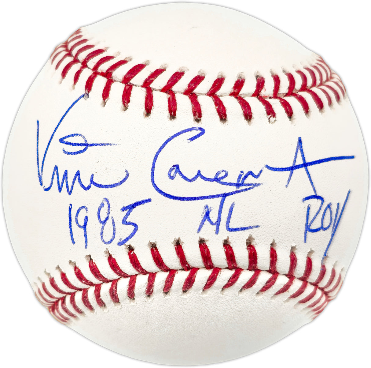 Vince Coleman Autographed Official MLB Baseball St. Louis Cardinals "1985 NL ROY" Beckett BAS QR #BJ56410