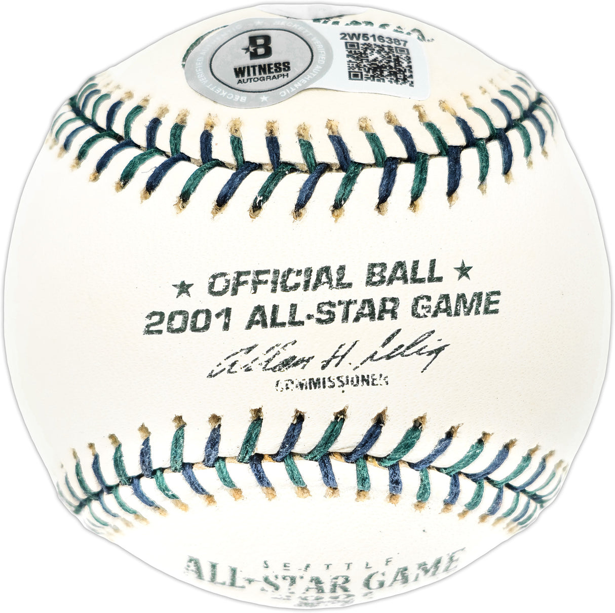 Ichiro Suzuki Autographed Official 2001 All Star Game Logo Baseball Seattle Mariners "#51" IS Holo & Beckett BAS Witness #2W516387