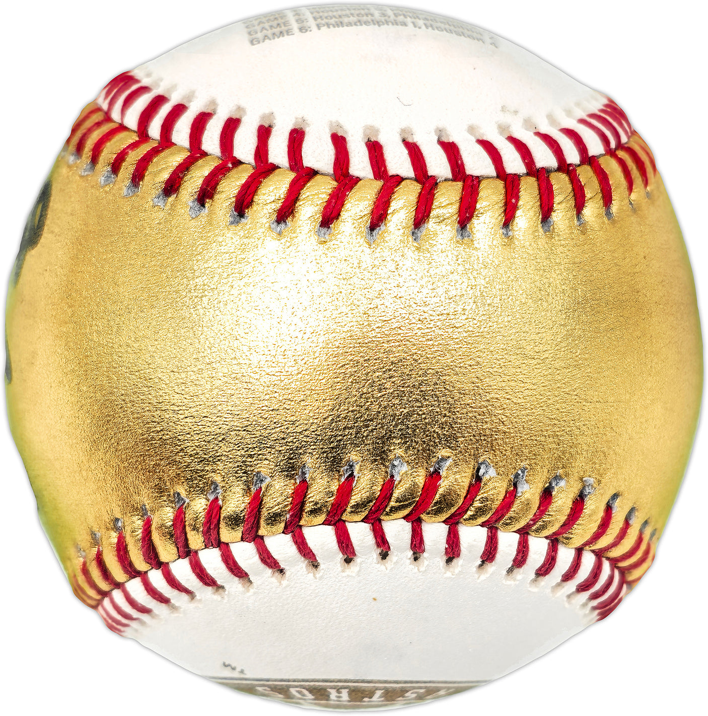 Kyle Tucker Autographed Official   2022 World Series Gold MLB Baseball Houston Astros (Smudged) Beckett BAS Witness #W381818