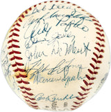 1957 Milwaukee Braves Team Autographed Official Giles NL Baseball PSA 5 Auto Grade 7 With 29 Signatures Including Hank Aaron & Eddie Mathews PSA/DNA #AE04716