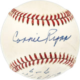 Connie Ryan Autographed Official NL Baseball Boston Braves "6-6 4/16/53" JSA #L90683