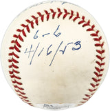Connie Ryan Autographed Official NL Baseball Boston Braves "6-6 4/16/53" JSA #L90683