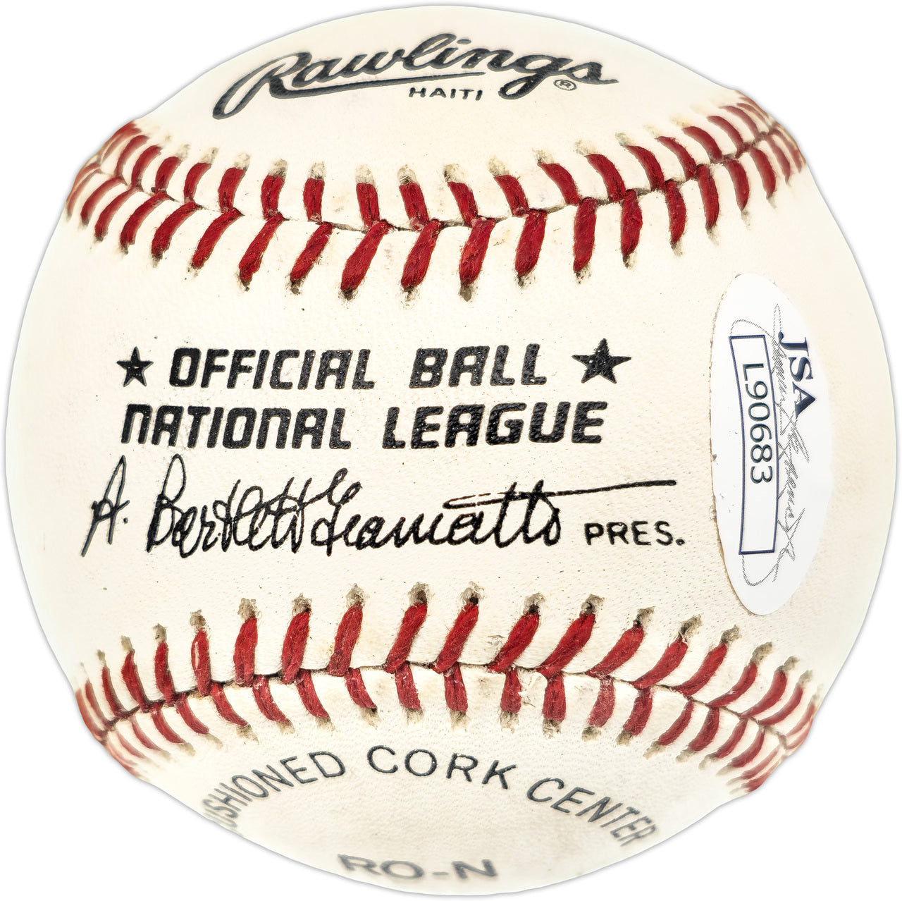 Connie Ryan Autographed Official NL Baseball Boston Braves "6-6 4/16/53" JSA #L90683